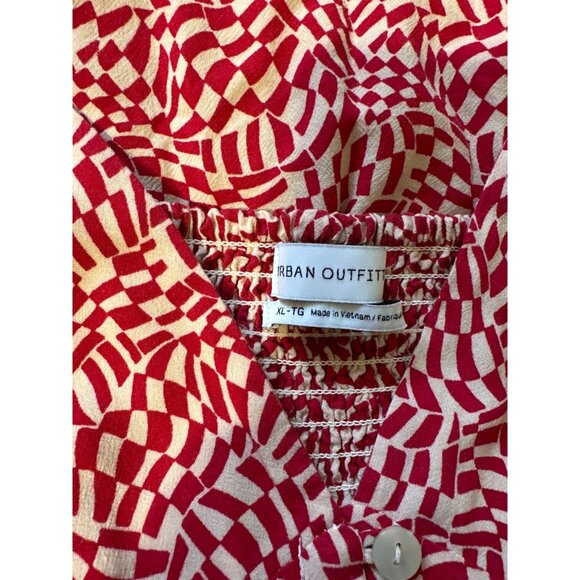 💖Urban Outfitters Red & White Print Maxi Dress With Buttons & Spaghetti Straps - Picture 7 of 7